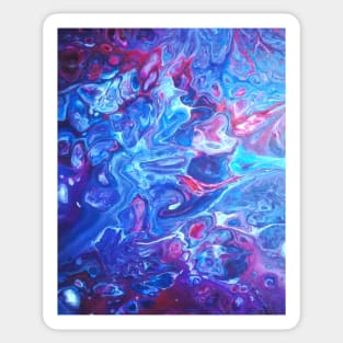 Acrylic pouring, abstract, art Sticker